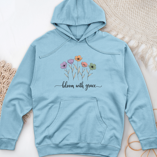 Bloom With Grace Midweight Hooded Sweatshirt
