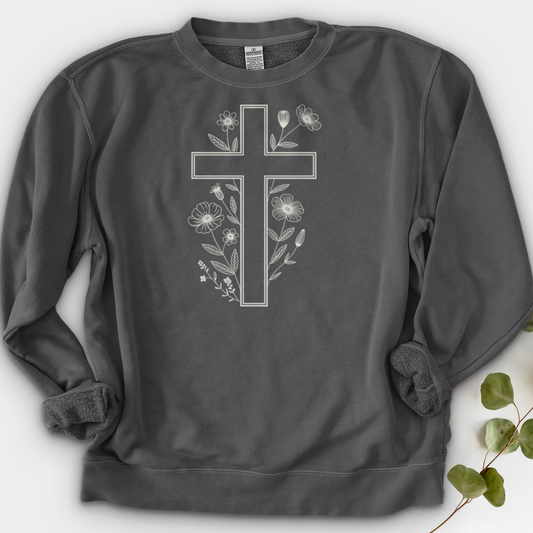 Floral Holy Cross Crewneck
