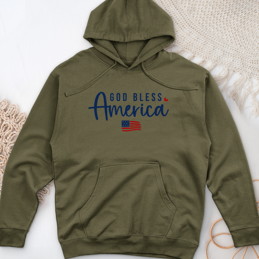 God Bless America Midweight Hooded Sweatshirt