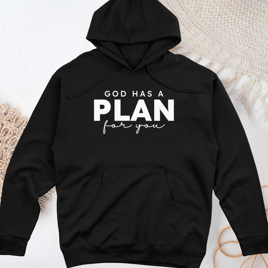 God Has a Plan for You Midweight Hooded Sweatshirt