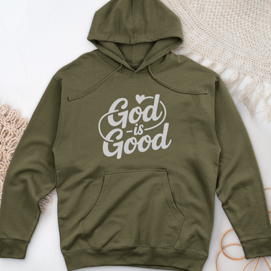 God is Good Midweight Hooded Sweatshirt