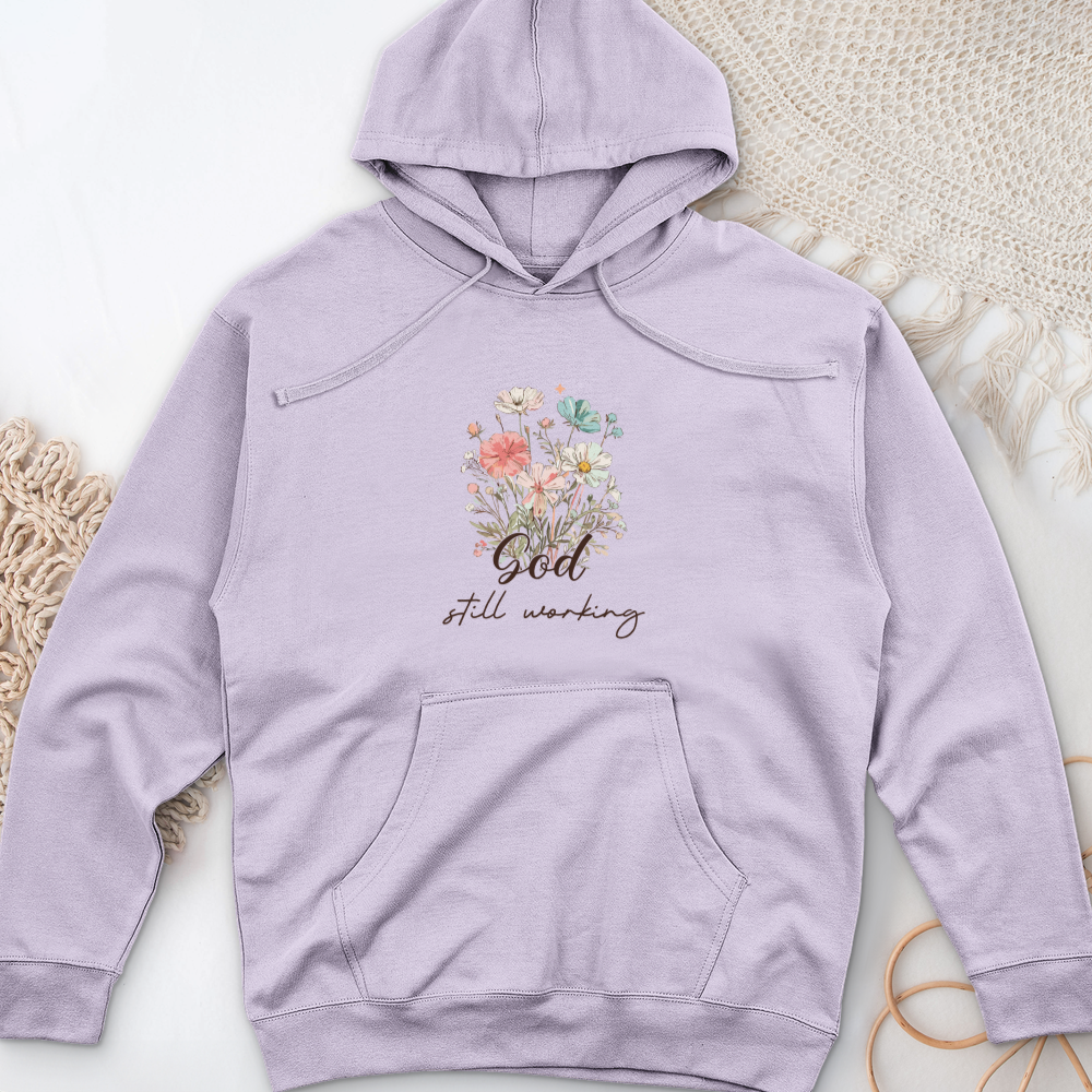 God's Still Working Midweight Hooded Sweatshirt
