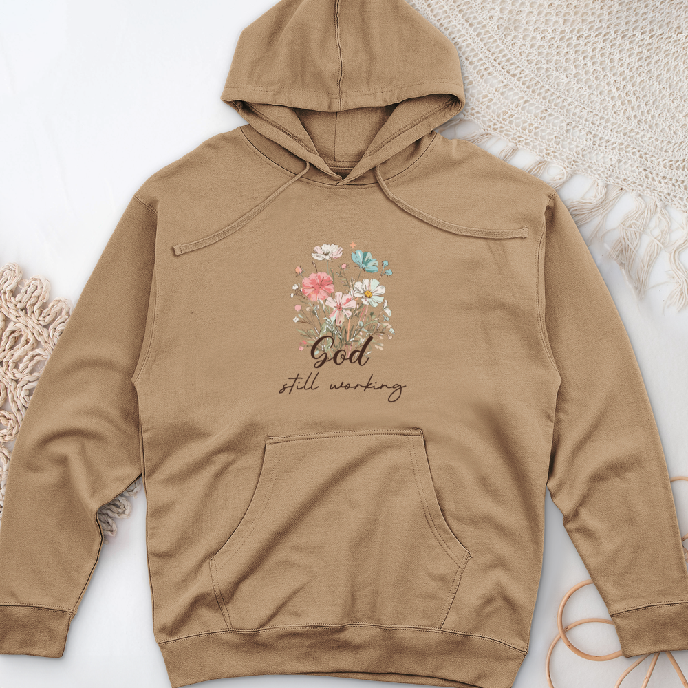 God's Still Working Midweight Hooded Sweatshirt