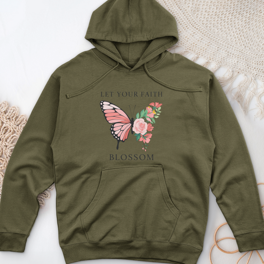 Let Your Faith Blossom Midweight Hooded Sweatshirt