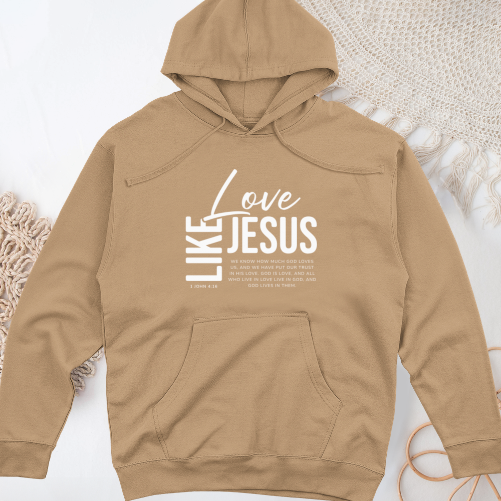 Love Like Jesus Midweight Hooded Sweatshirt