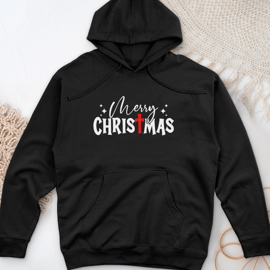 Merry Christmas Midweight Hooded Sweatshirt
