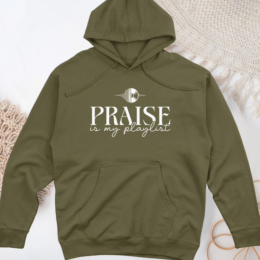 Praise is My Playlist Midweight Hooded Sweatshirt