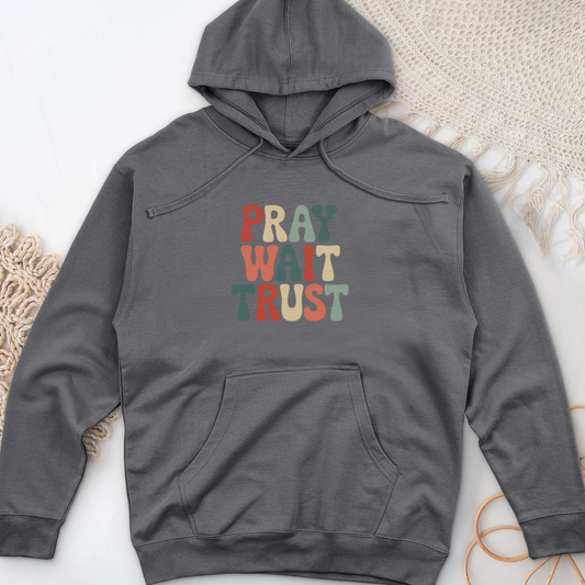 Pray, Wait, Trust Midweight Hooded Sweatshirt