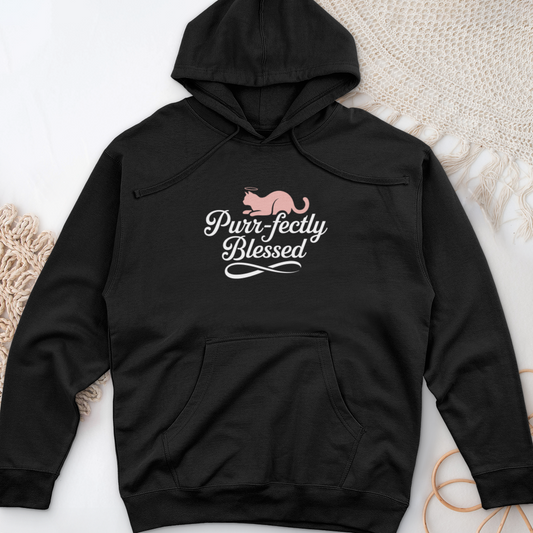 Purrfectly Blessed Midweight Hooded Sweatshirt