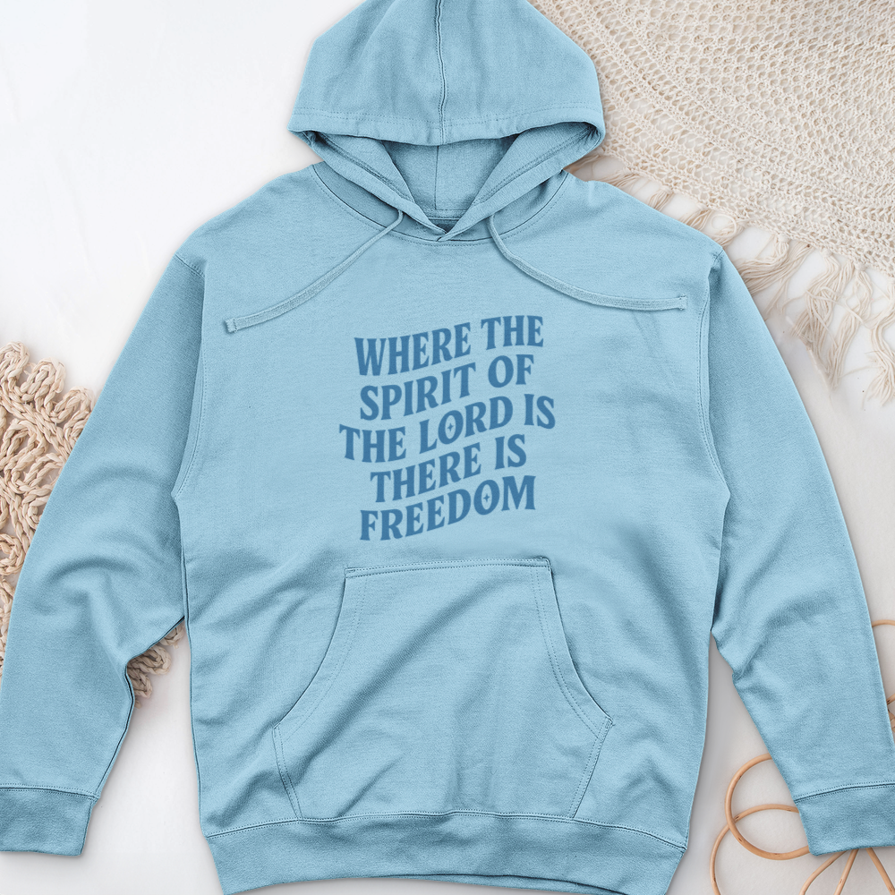 Where the Spirit of the Lord Midweight Hooded Sweatshirt