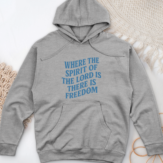 Where the Spirit of the Lord Midweight Hooded Sweatshirt