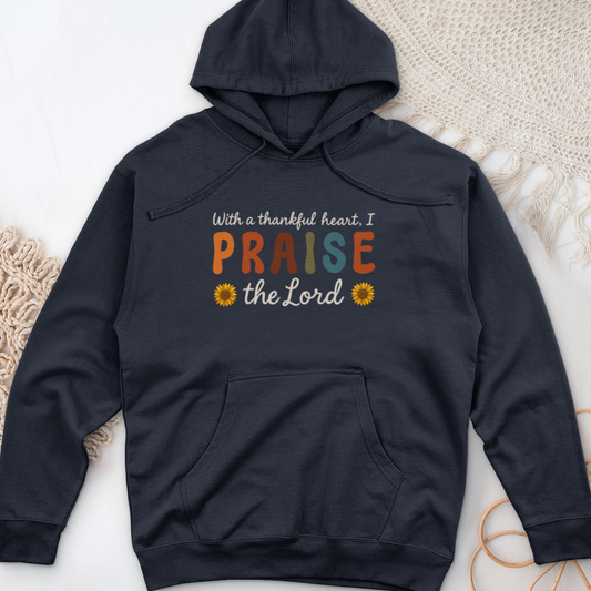 With a Thankful Heart Midweight Hooded Sweatshirt
