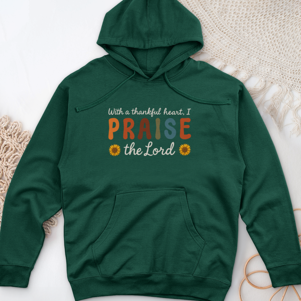 With a Thankful Heart Midweight Hooded Sweatshirt