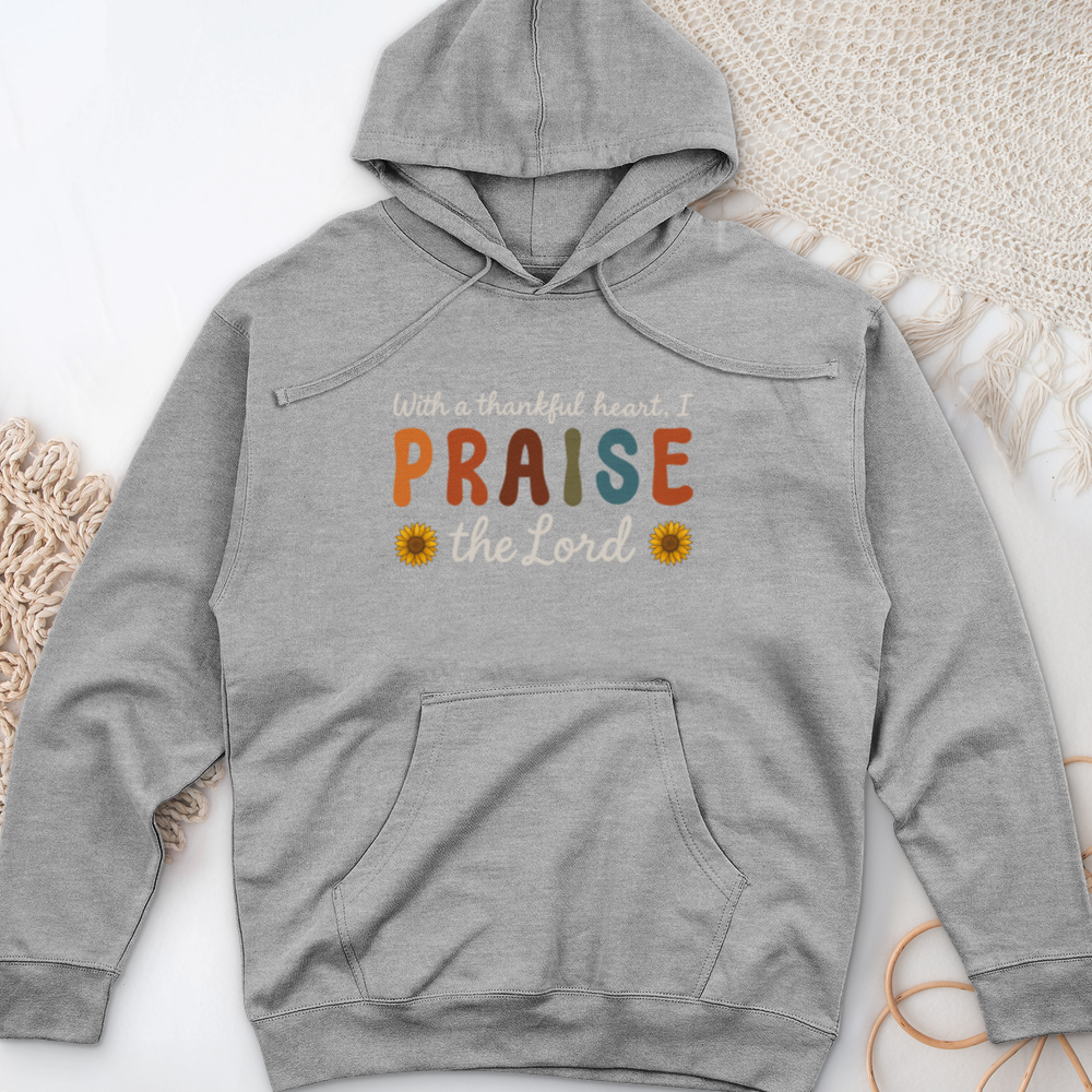 With a Thankful Heart Midweight Hooded Sweatshirt