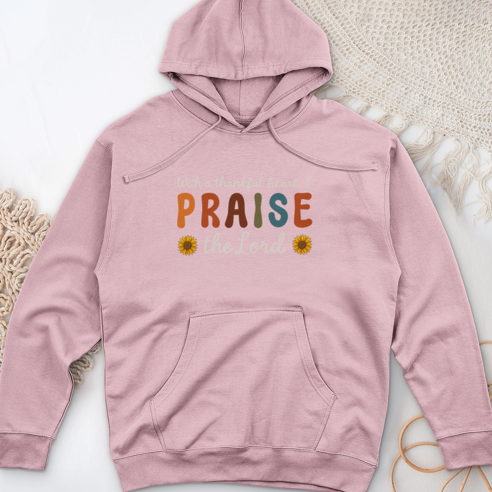 With a Thankful Heart Midweight Hooded Sweatshirt