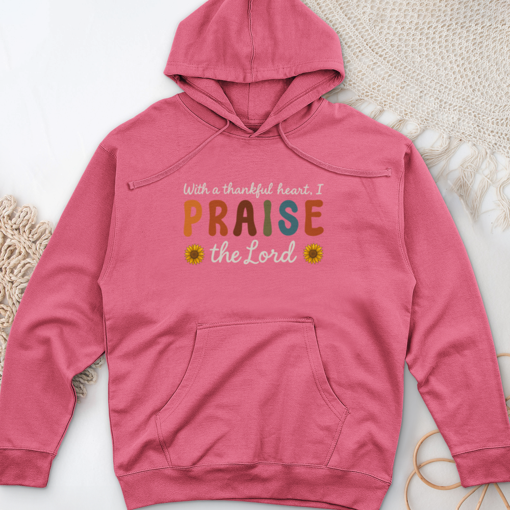 With a Thankful Heart Midweight Hooded Sweatshirt