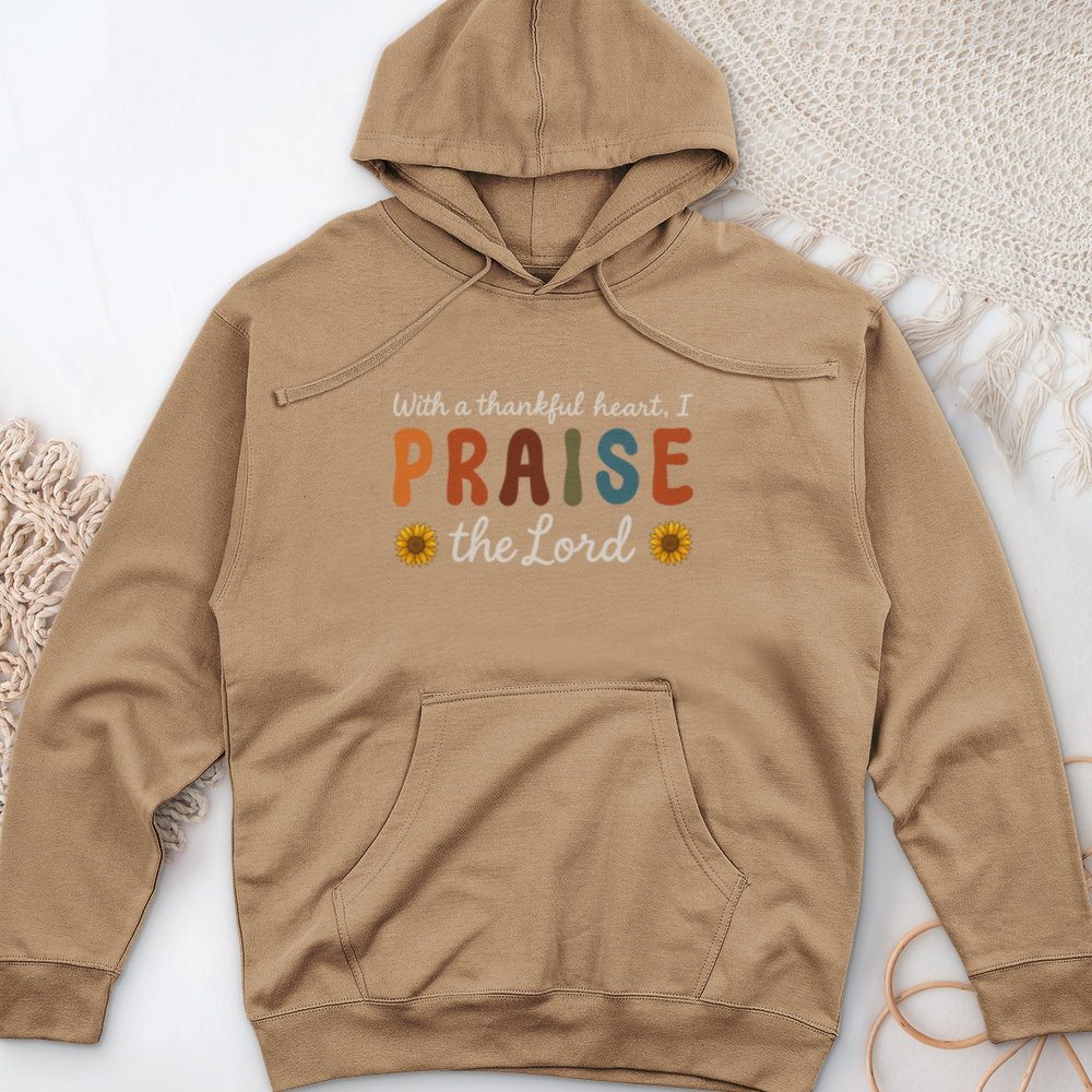 With a Thankful Heart Midweight Hooded Sweatshirt