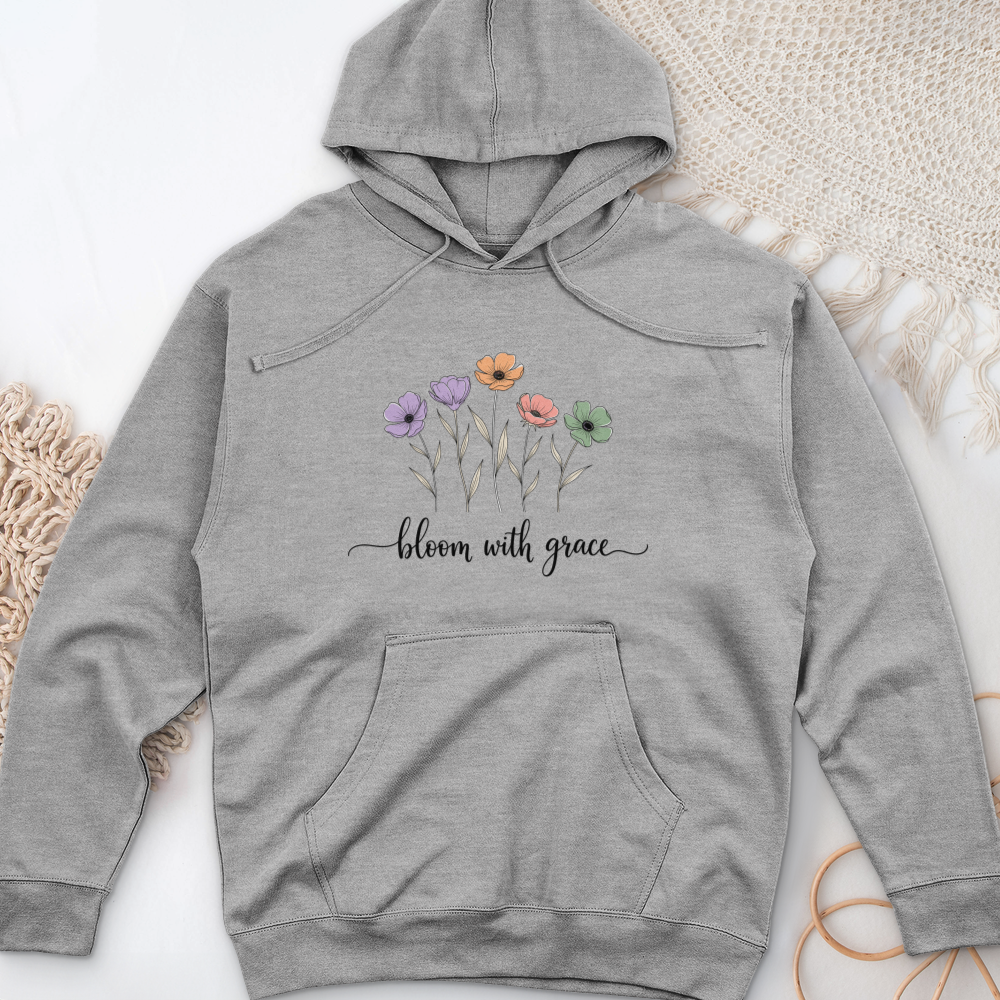 Bloom With Grace Midweight Hooded Sweatshirt