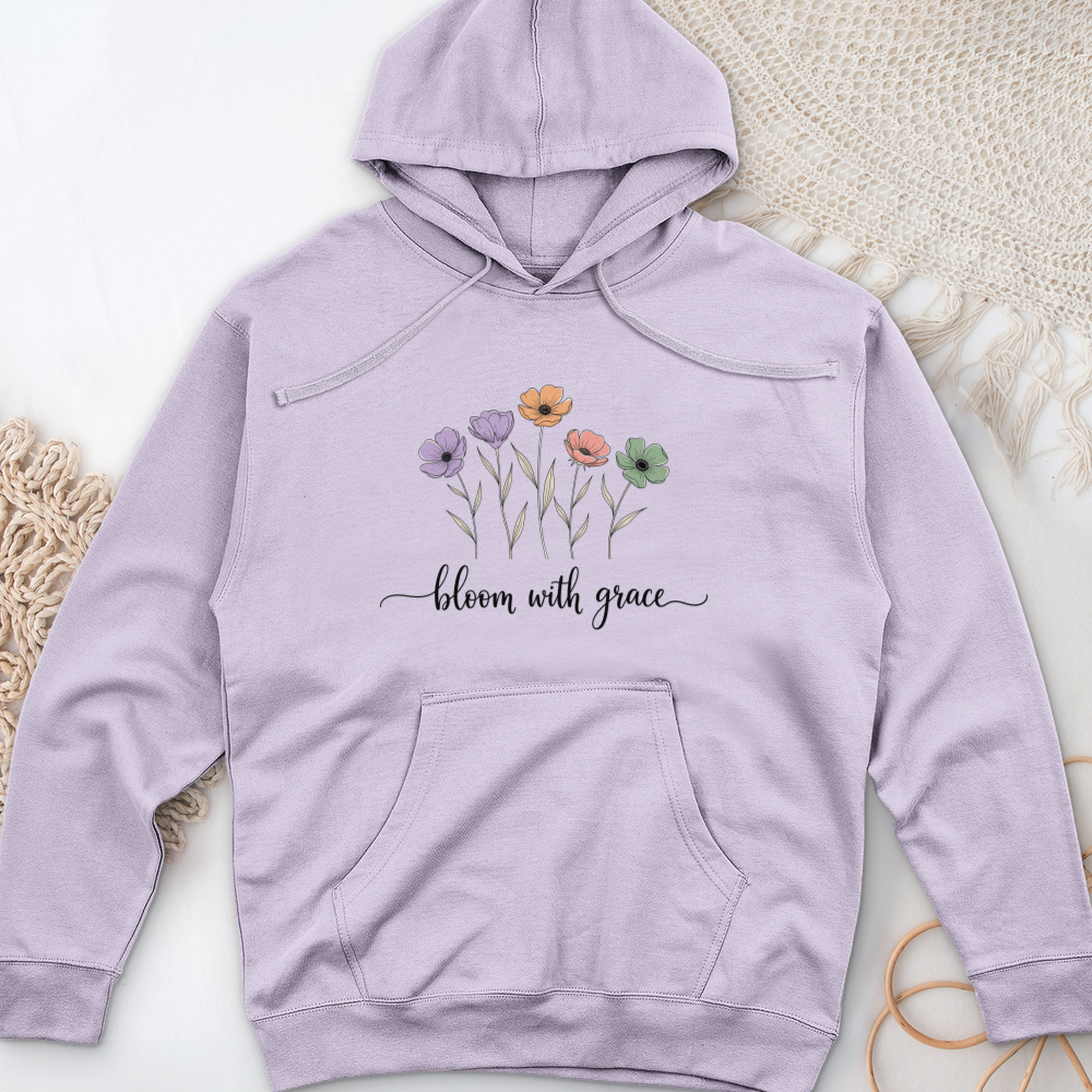 Bloom With Grace Midweight Hooded Sweatshirt