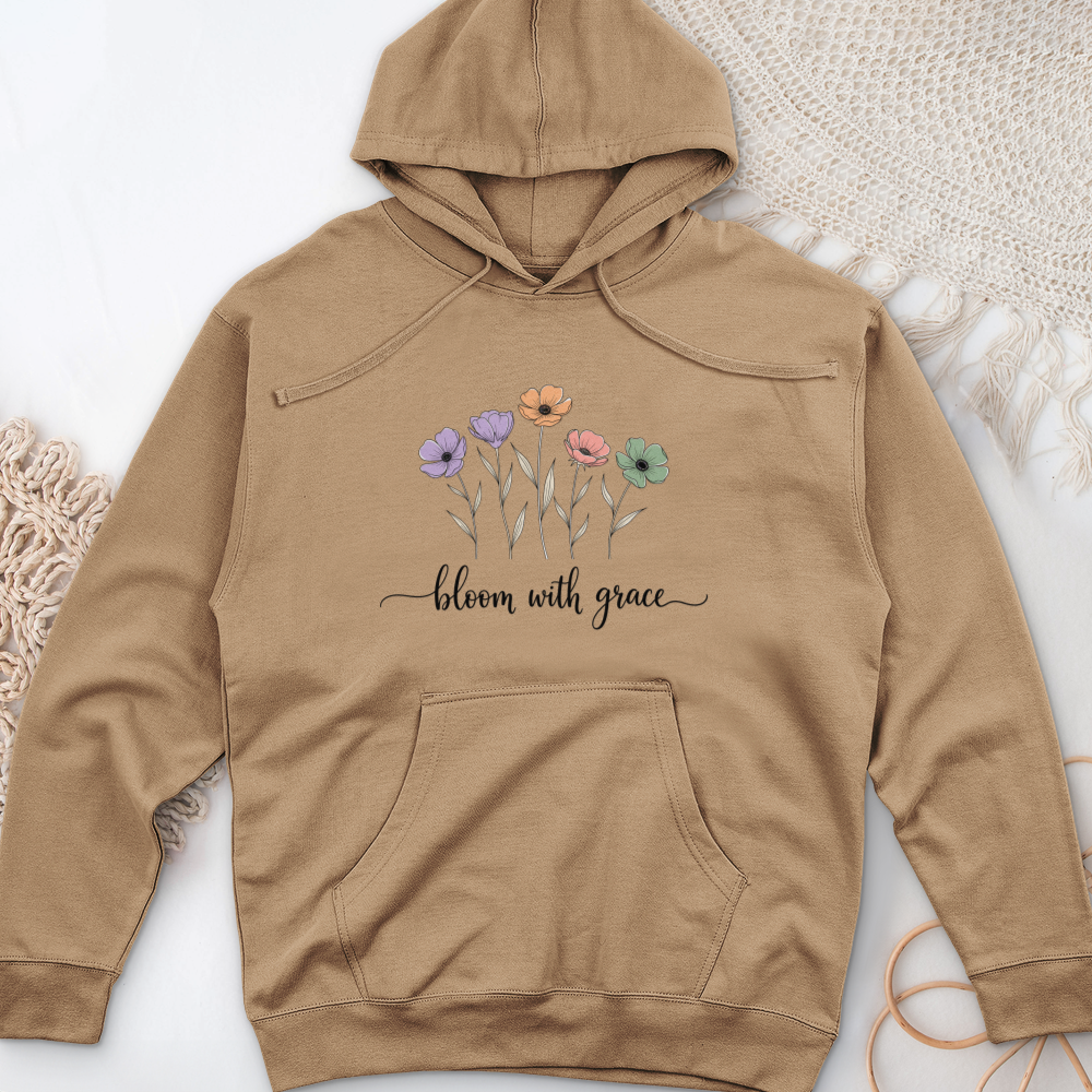 Bloom With Grace Midweight Hooded Sweatshirt