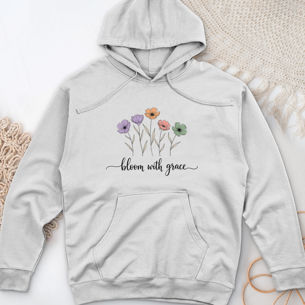 Bloom With Grace Midweight Hooded Sweatshirt