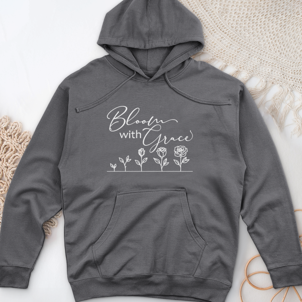 Bloom with grace 01 Midweight Hooded Sweatshirt