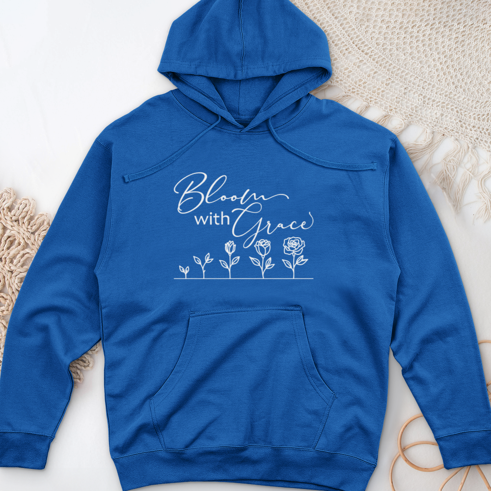 Bloom with grace 01 Midweight Hooded Sweatshirt