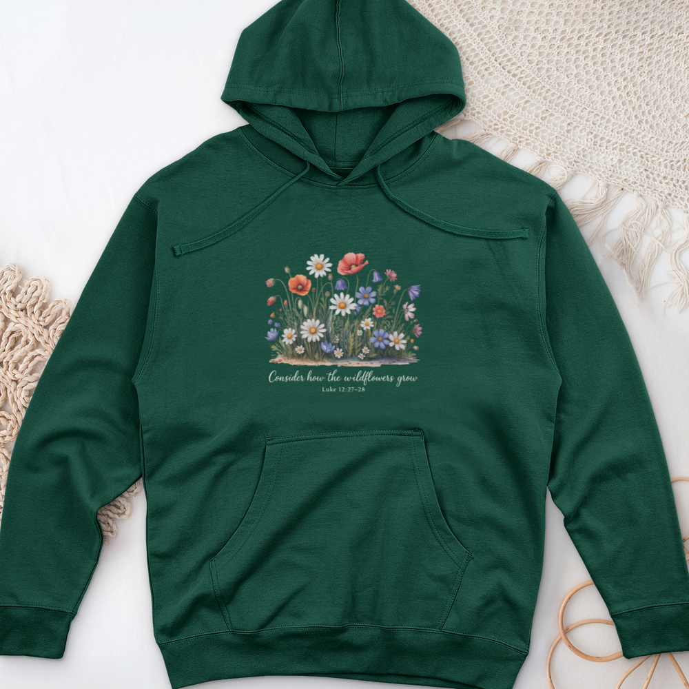 Consider How the Wildflowers Grow Midweight Hooded Sweatshirt