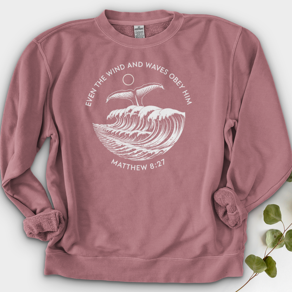 Even the Wind and Waves Obey Him Crewneck