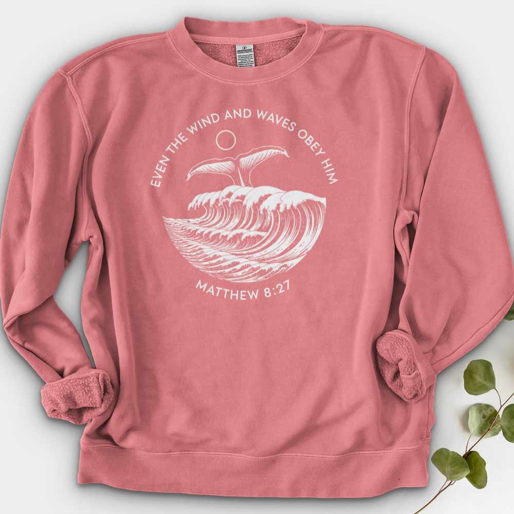 Even the Wind and Waves Obey Him Crewneck