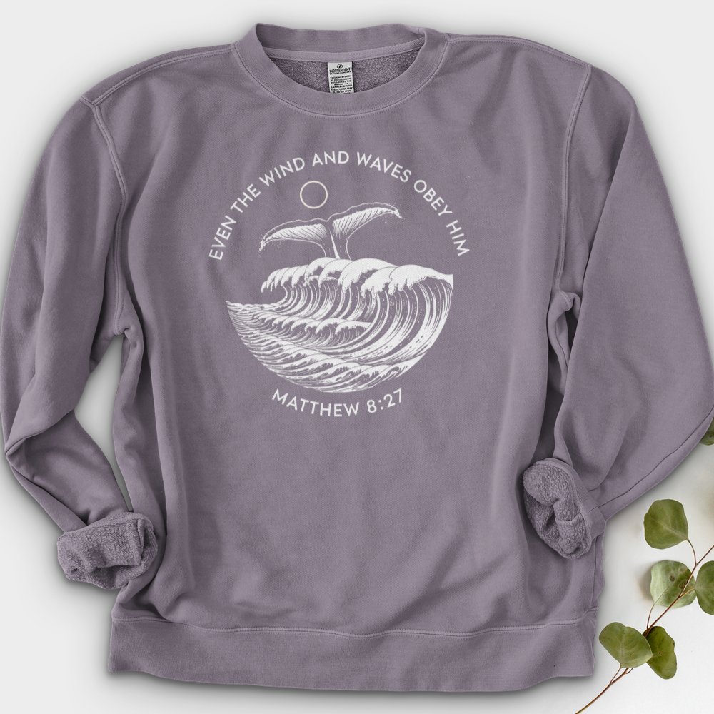 Even the Wind and Waves Obey Him Crewneck