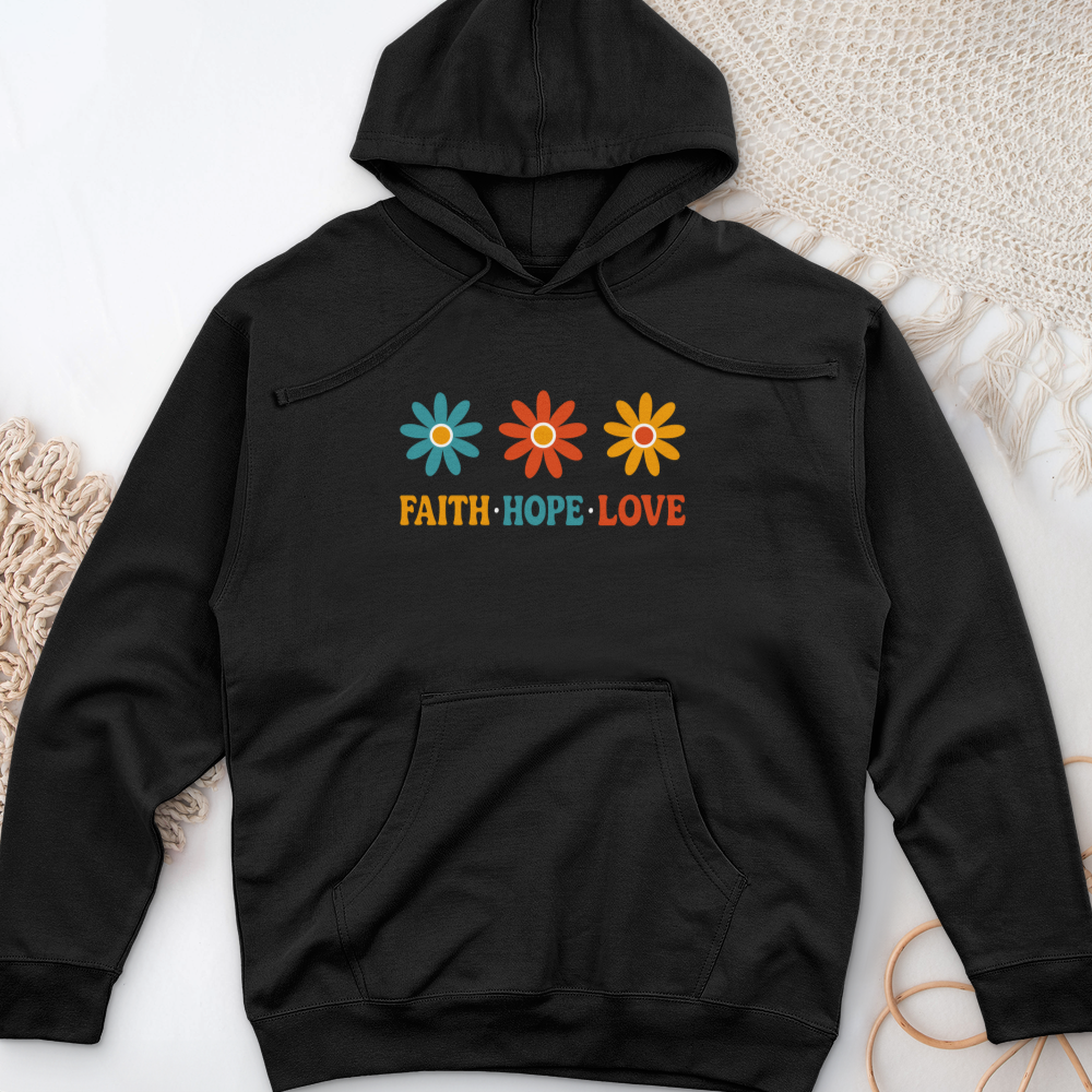 Faith Hope Love Midweight Hooded Sweatshirt