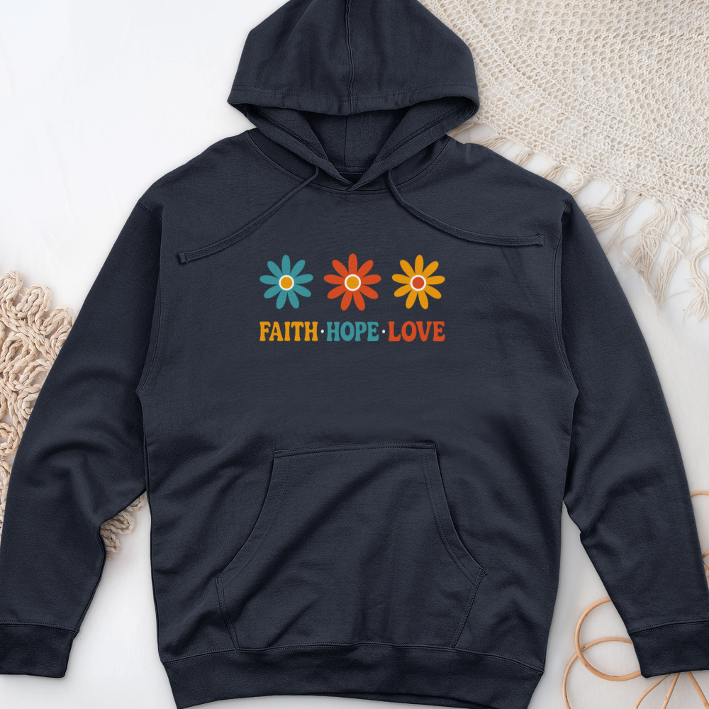 Faith Hope Love Midweight Hooded Sweatshirt