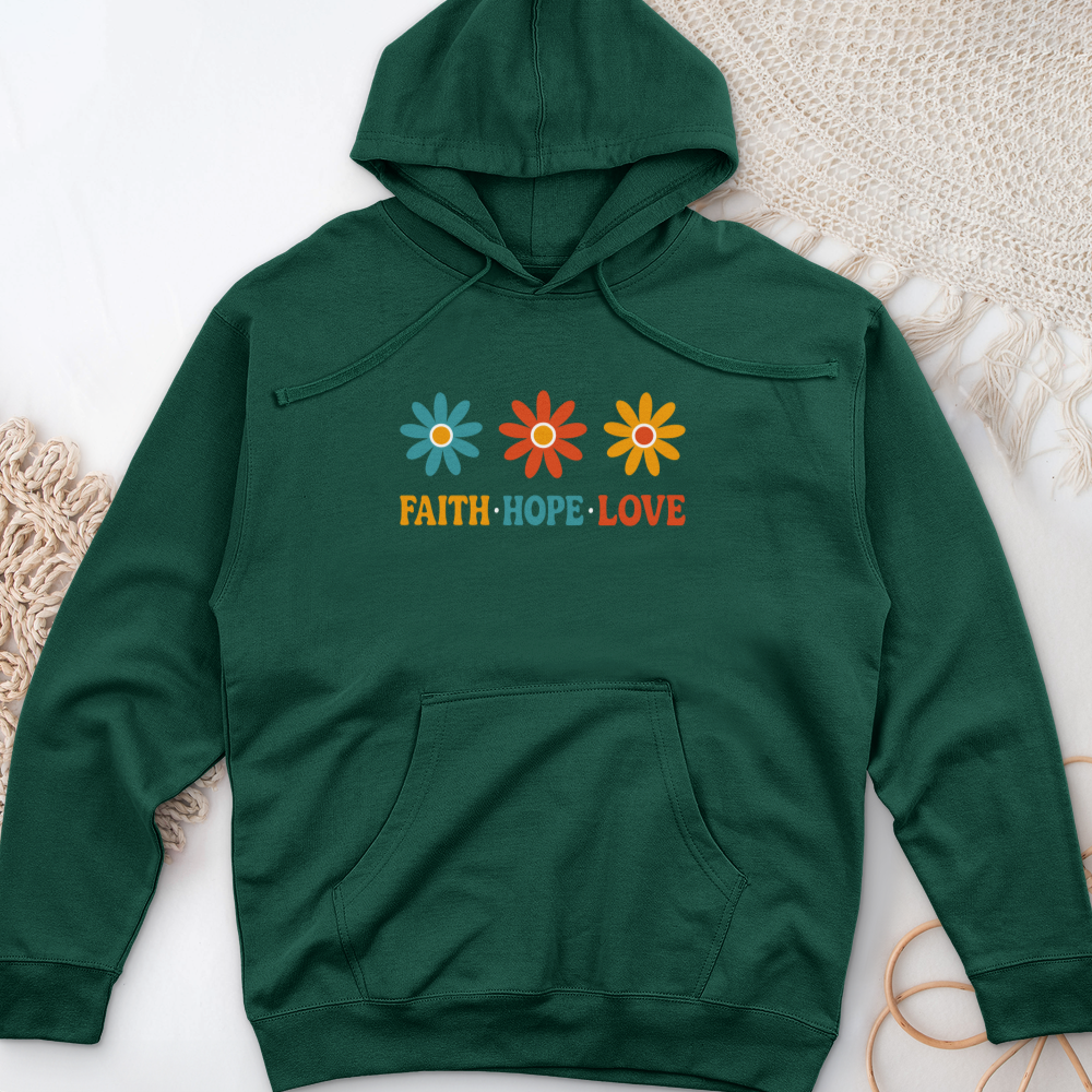 Faith Hope Love Midweight Hooded Sweatshirt