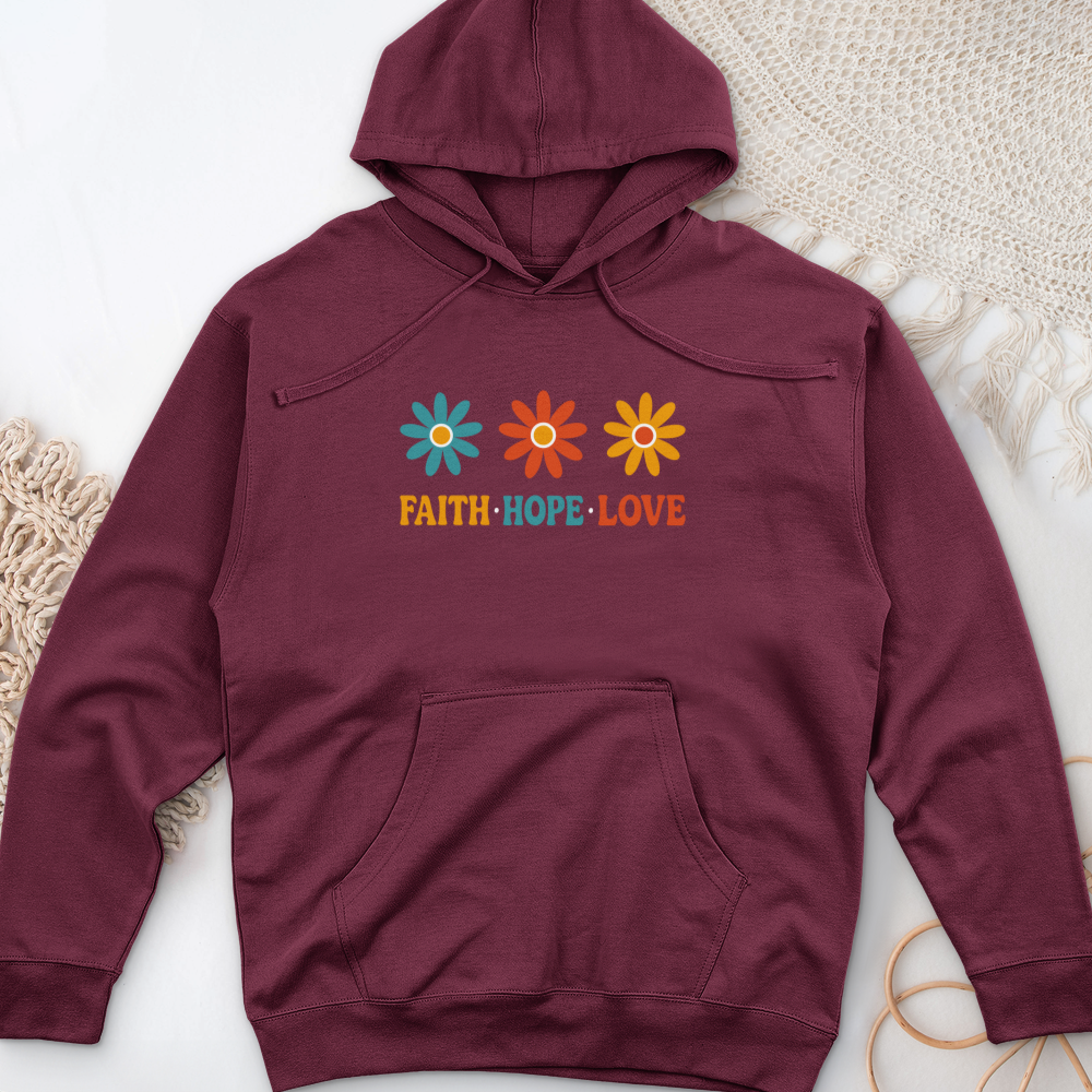 Faith Hope Love Midweight Hooded Sweatshirt