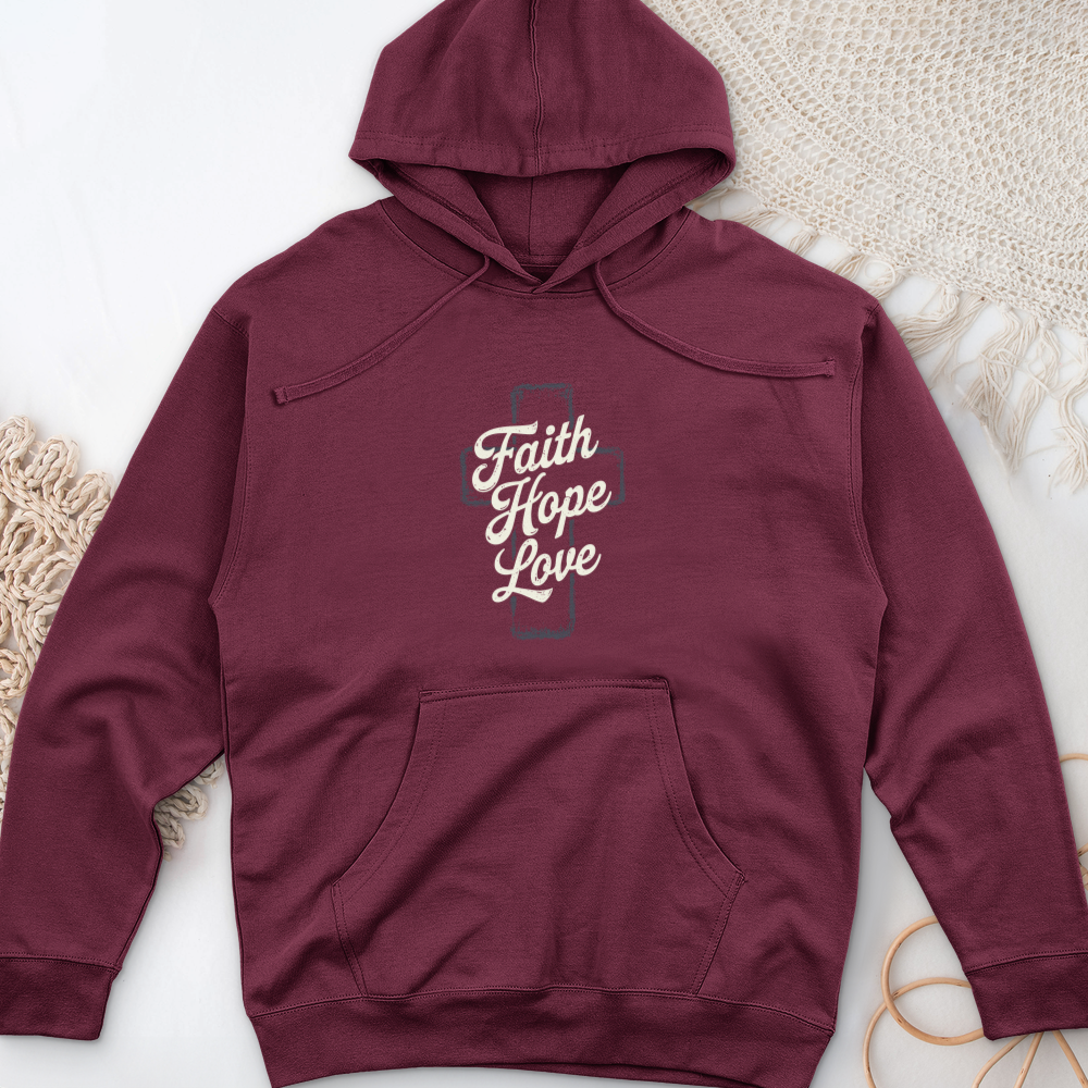 Faith Hope Love Midweight Hooded Sweatshirt