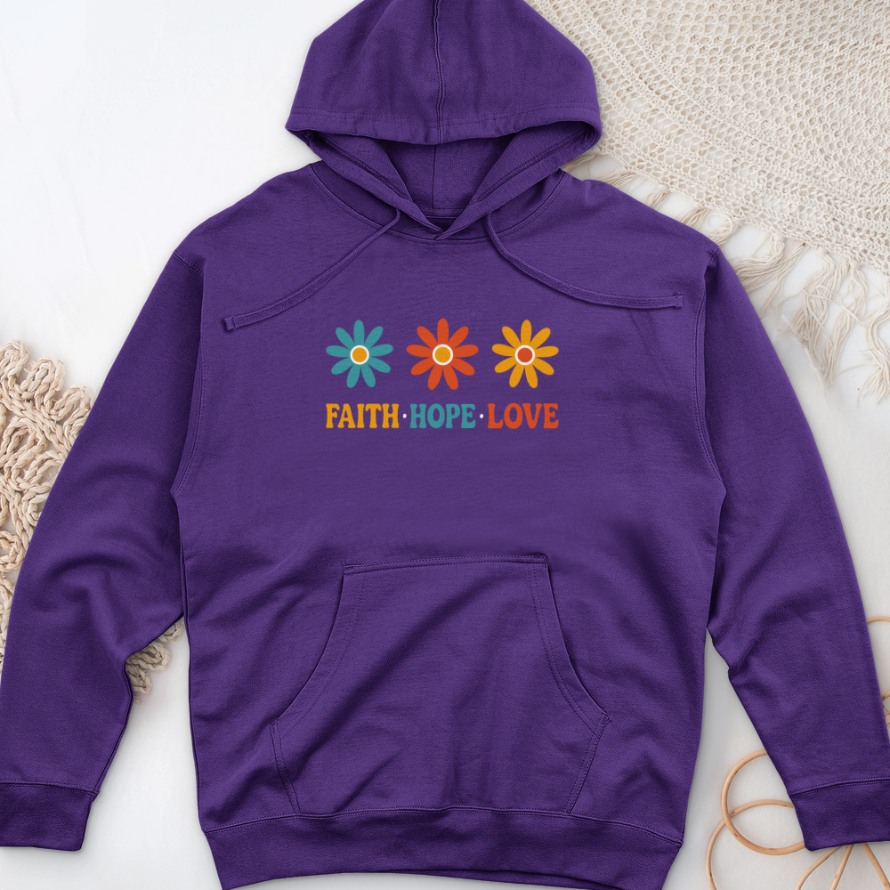 Faith Hope Love Midweight Hooded Sweatshirt