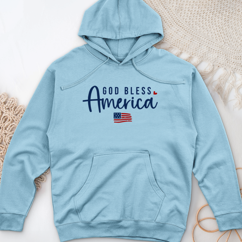 God Bless America Midweight Hooded Sweatshirt