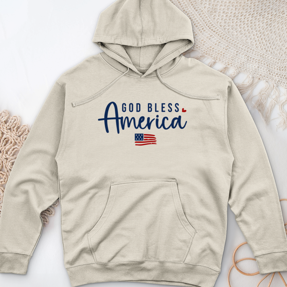 God Bless America Midweight Hooded Sweatshirt