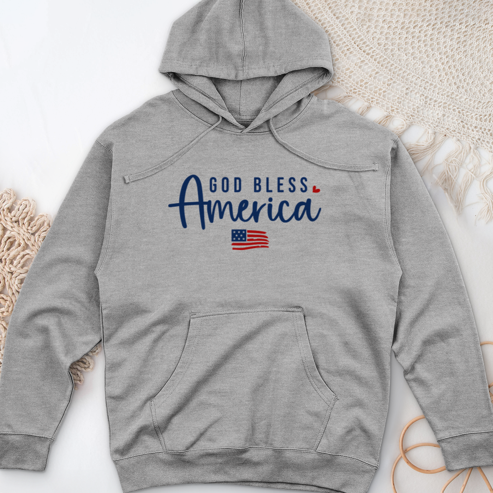 God Bless America Midweight Hooded Sweatshirt