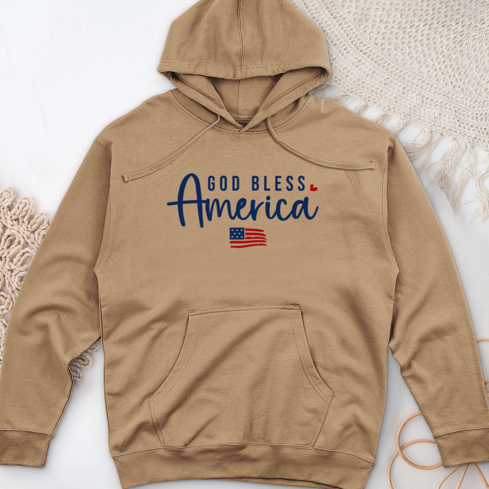 God Bless America Midweight Hooded Sweatshirt