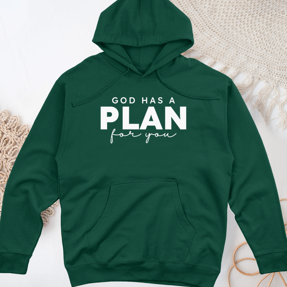 God Has a Plan for You Midweight Hooded Sweatshirt