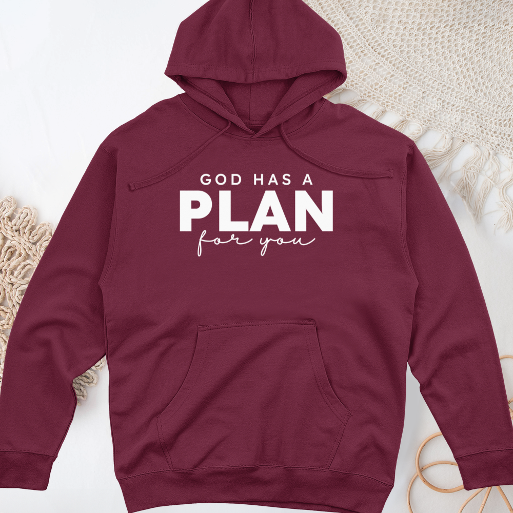 God Has a Plan for You Midweight Hooded Sweatshirt
