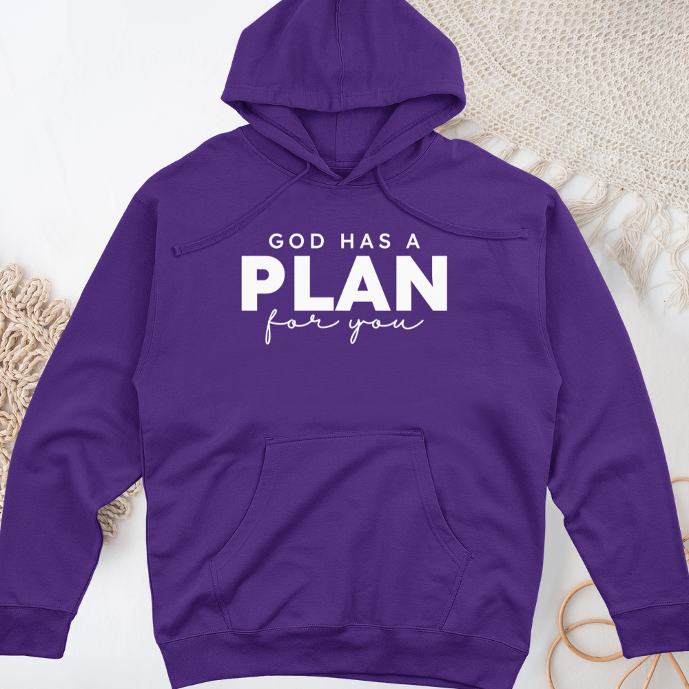 God Has a Plan for You Midweight Hooded Sweatshirt