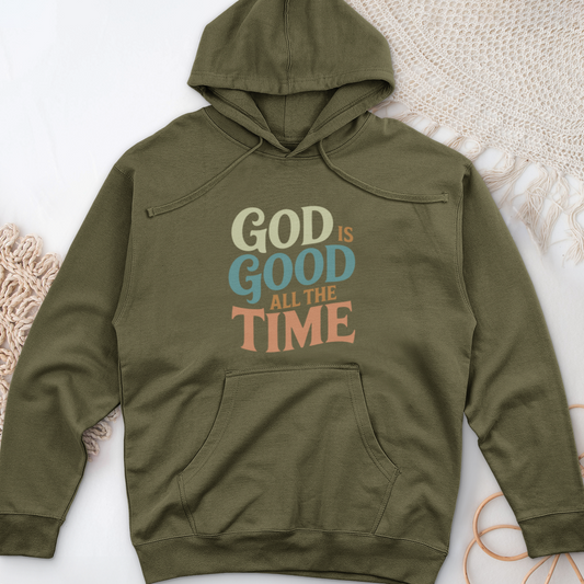 God Is Good All the Time Midweight Hooded Sweatshirt