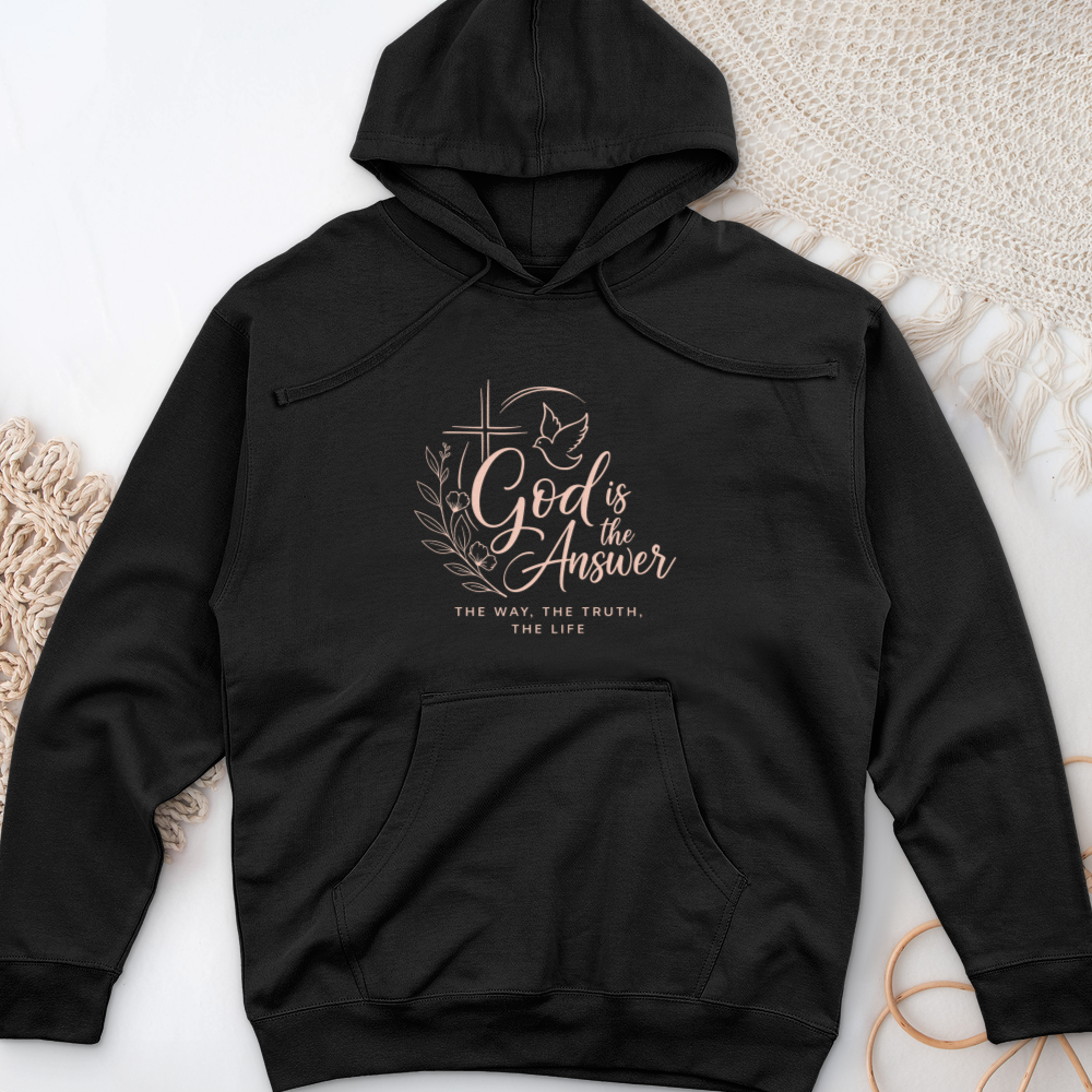 God Is The Answer Midweight Hooded Sweatshirt