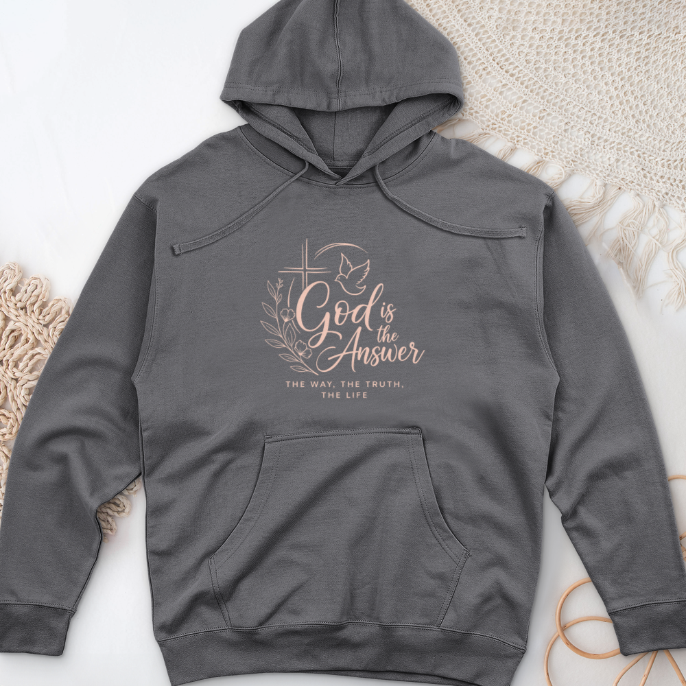God Is The Answer Midweight Hooded Sweatshirt