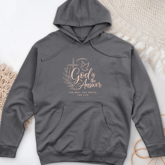 God Is The Answer Midweight Hooded Sweatshirt