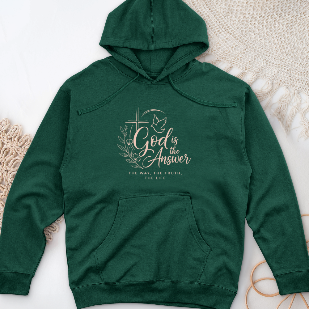 God Is The Answer Midweight Hooded Sweatshirt