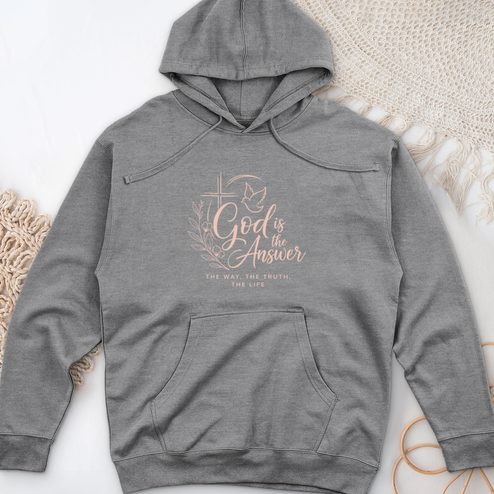 God Is The Answer Midweight Hooded Sweatshirt